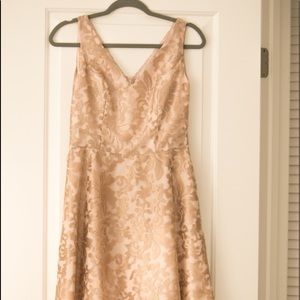 Aiden Mattox: Rose Gold Lace Tulle Sleeveless Gown